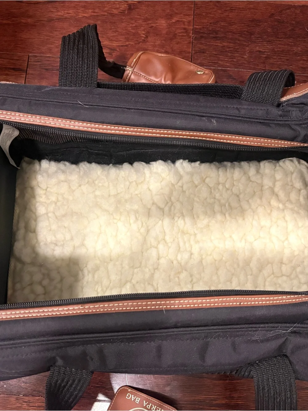 Sherpa Brown Small Pet Carrier - Classic Leather-Accent Design